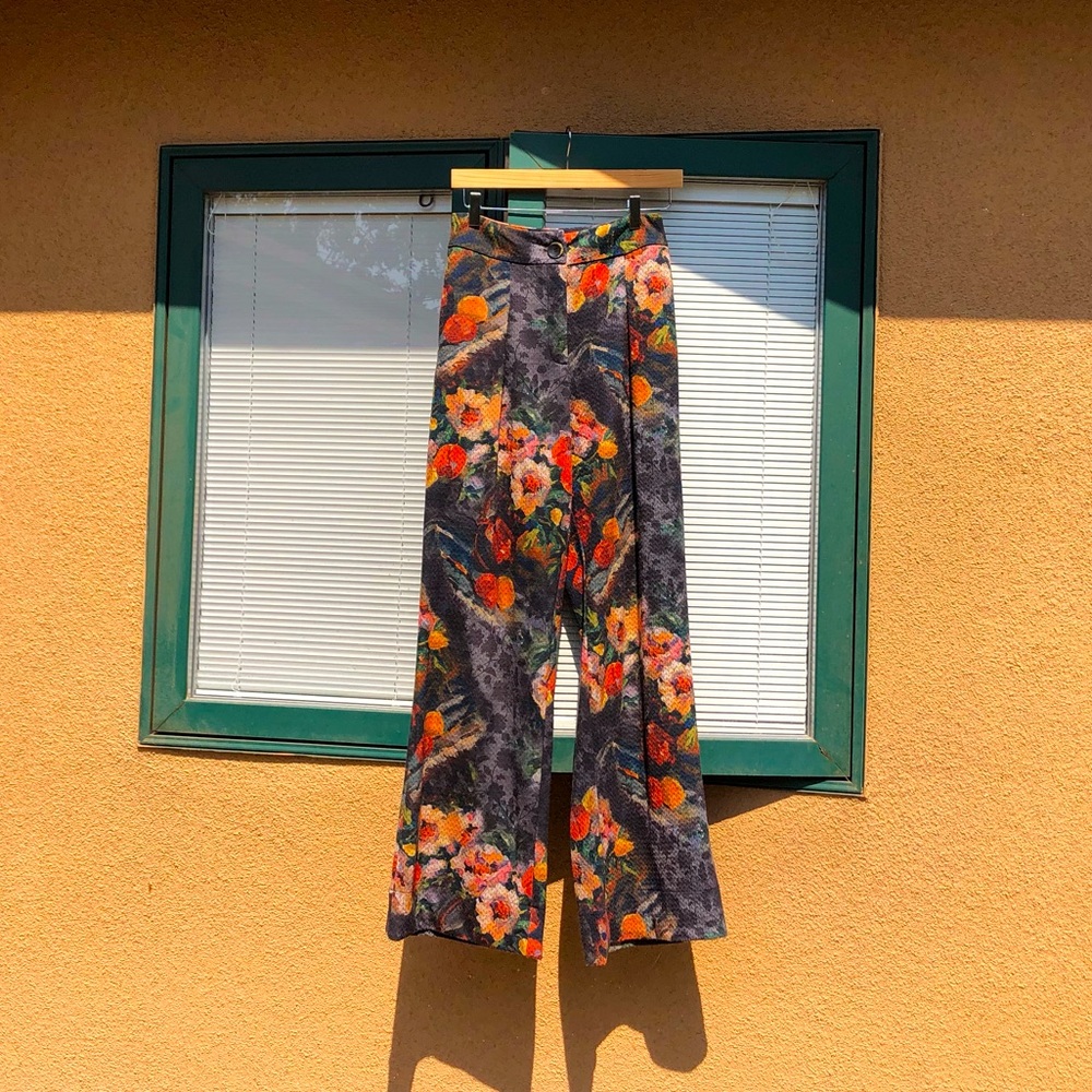Anthropologie Flower Trousers